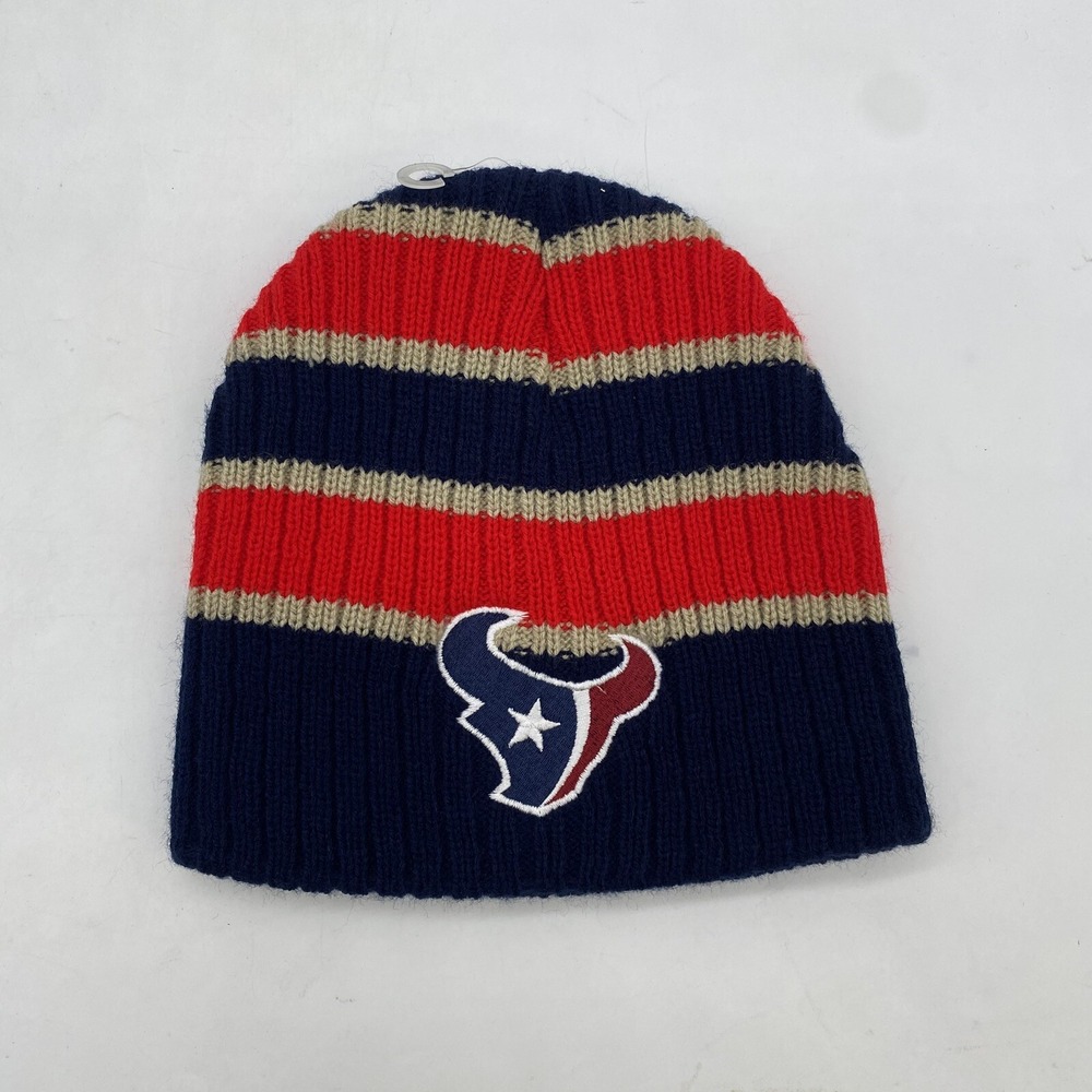 Houston Texans Beanie Football Classic Knit VTG Hat OSFA Cap NFL Striped